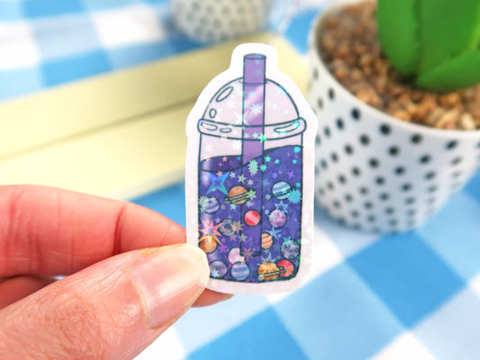 Holographic Space Boba Sticker