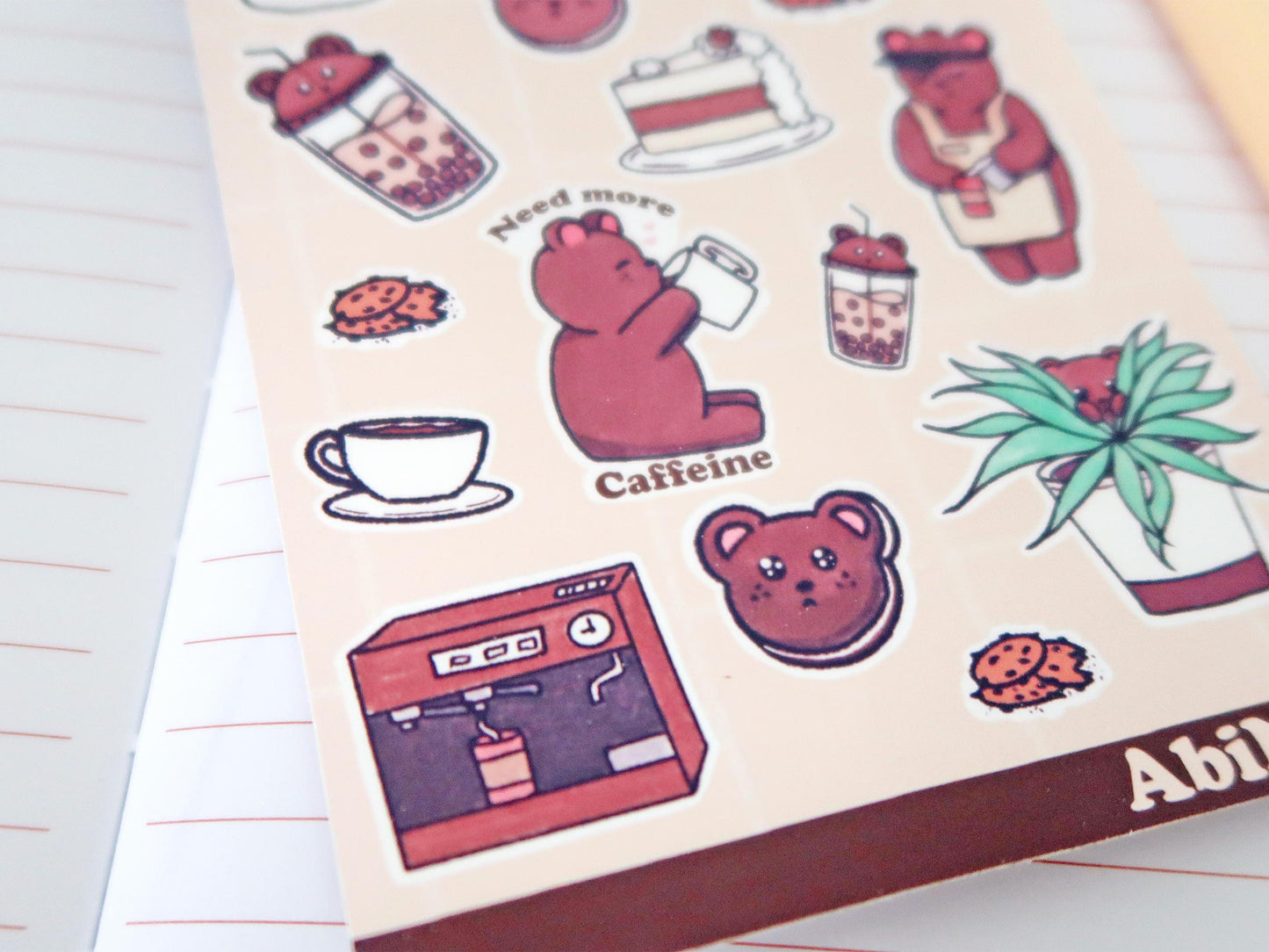 Cosy Teddy Bear Café Sticker Sheet