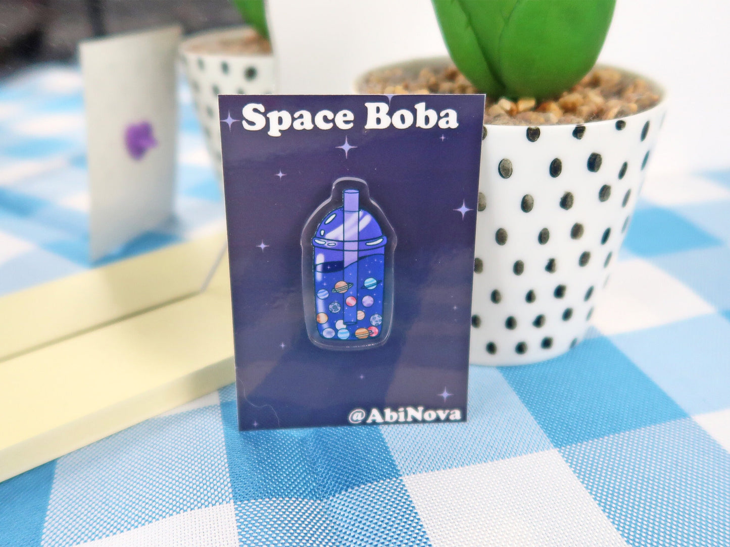 Space Boba Acrylic Pin