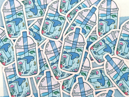 Ocean Boba Die Cut Sticker