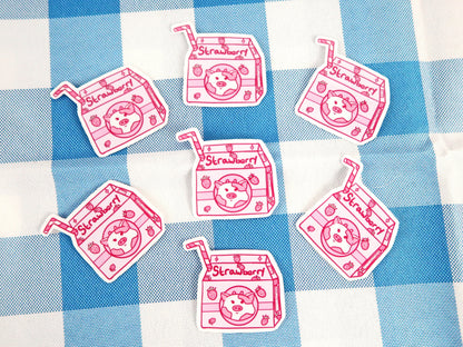 Adorable Strawberry Milk Sticker