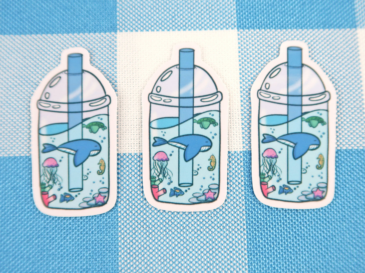 Ocean Boba Die Cut Sticker